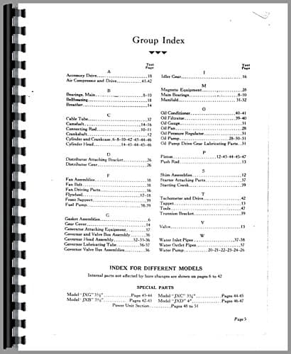 Hercules Engines JXB Engine Parts Manual