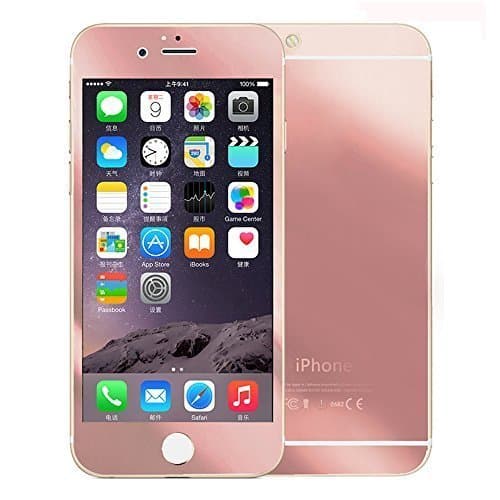 AOKDO Extra Mirror Bright Plated Film [Tempered Glass Screen Protector] for iPhone 6s 4.7 inch Screen Protector Skin(Rose Gold 6S)