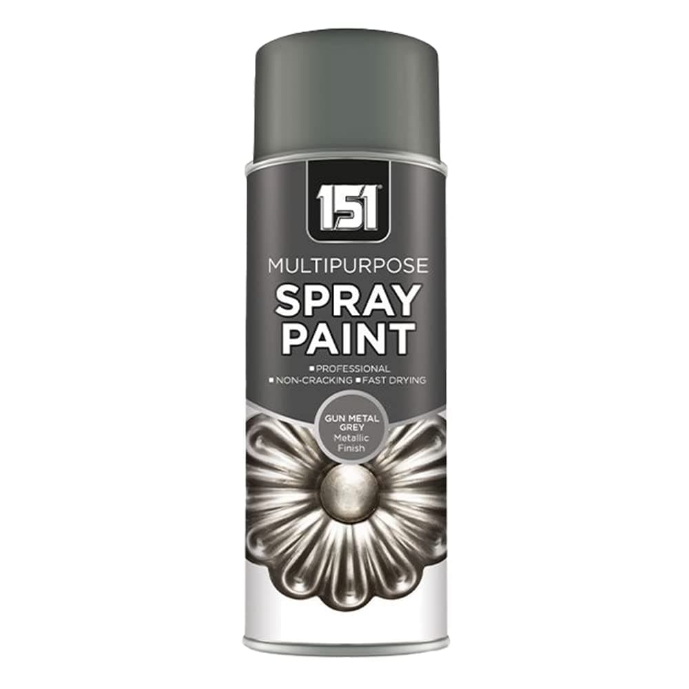 Unknown1 151 Multipurpose Gun Metal Grey METALLIC Spray Paint | Multi-Surface | Premium Finish | for Metal, Wood, Glass etc - 400ml (Pack of 1)