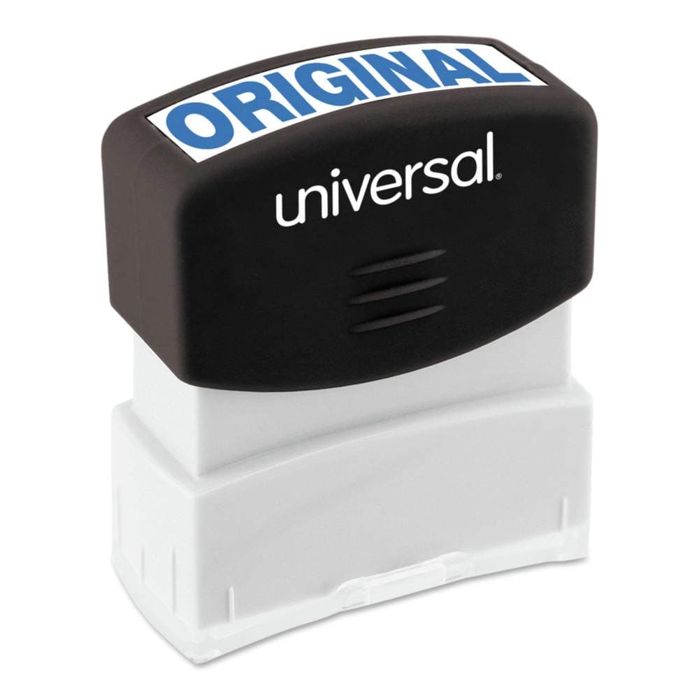 Universal UNV10060 Pre-Inked Original Message Stamp - Blue Ink