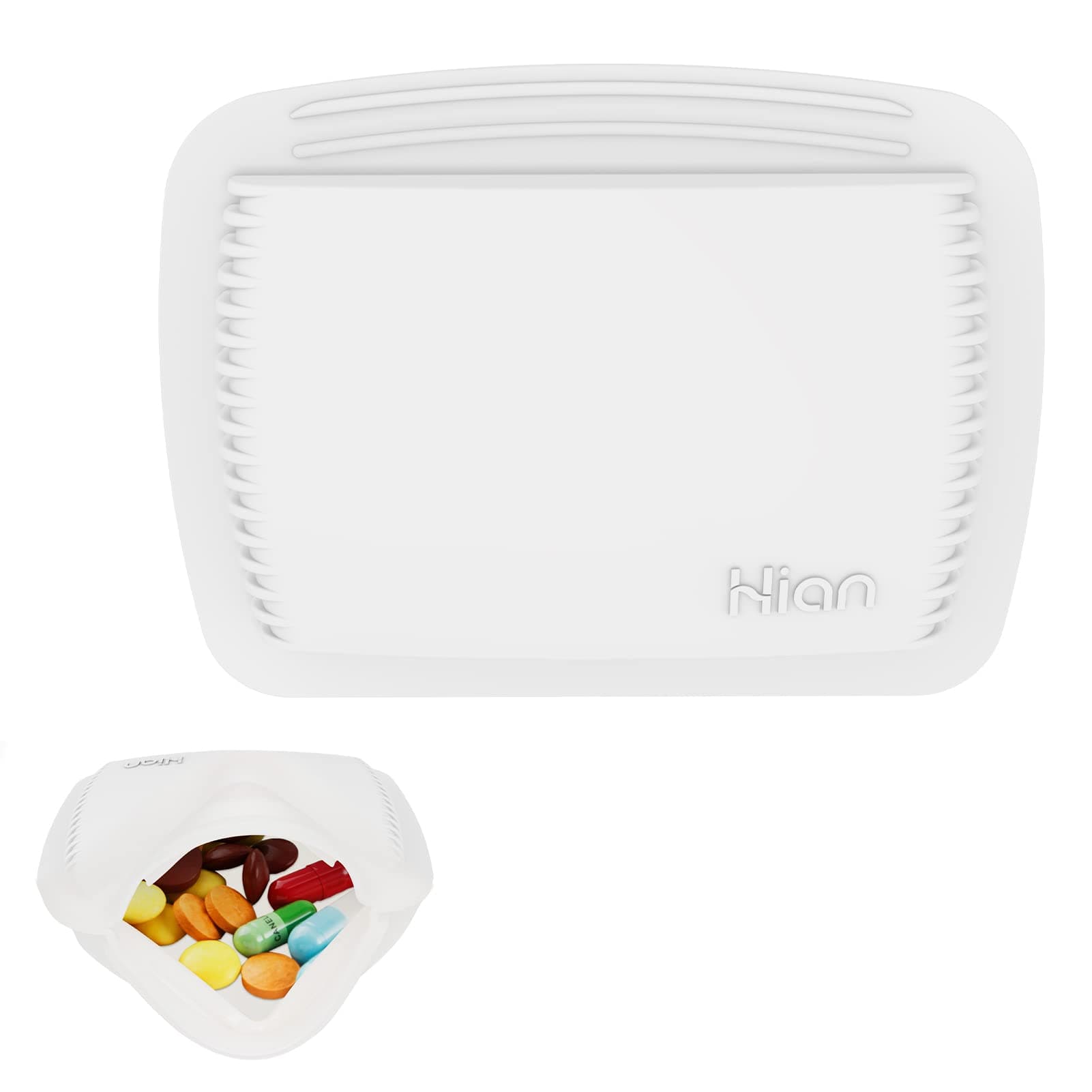 1 Pieces Pill Organizer Reusable Pocket Pill Case Portable Open Pill Pouch Silicone Small Pill Box Pill Container Pill Holder Pill Bags Organizing Medication, Vitamins, and Tablets for Travel (White)