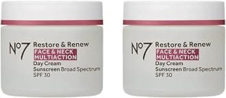 No7Restore & Renew Multi Action Face & Neck SPF 30 Day Cream - Firming & Hydrating Face Moisturizer with Hyaluronic Acid to Help Visibly Reduce the Appearance of Wrinkles (2 pack, 50 ml each)