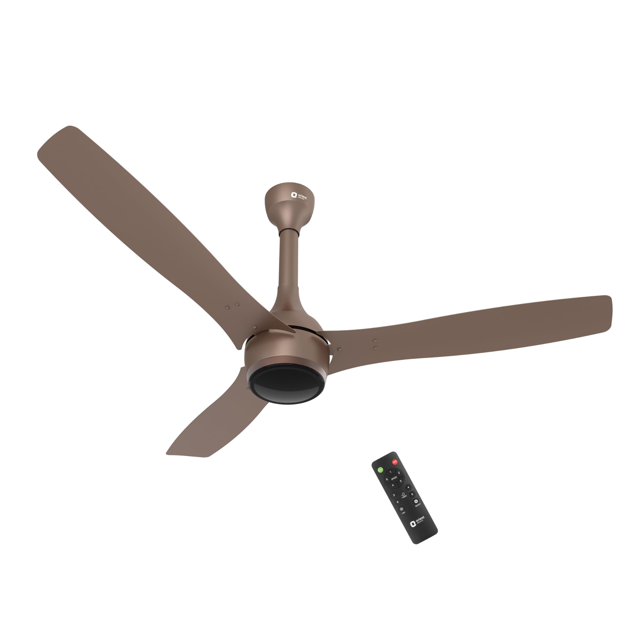 Newly Launched 1200 mm Aeon BLDC PRO, BEE 5-star rated, Anti-Dust Designer Ceiling fan with Remote & 5 yrs Warranty by Orient, Boost mode for High Air Delivery - Tangerine Brown