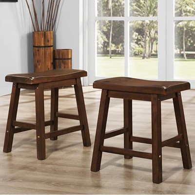 Weston Home 18 in. Saddle Back Stool - Set of 2 - Sand