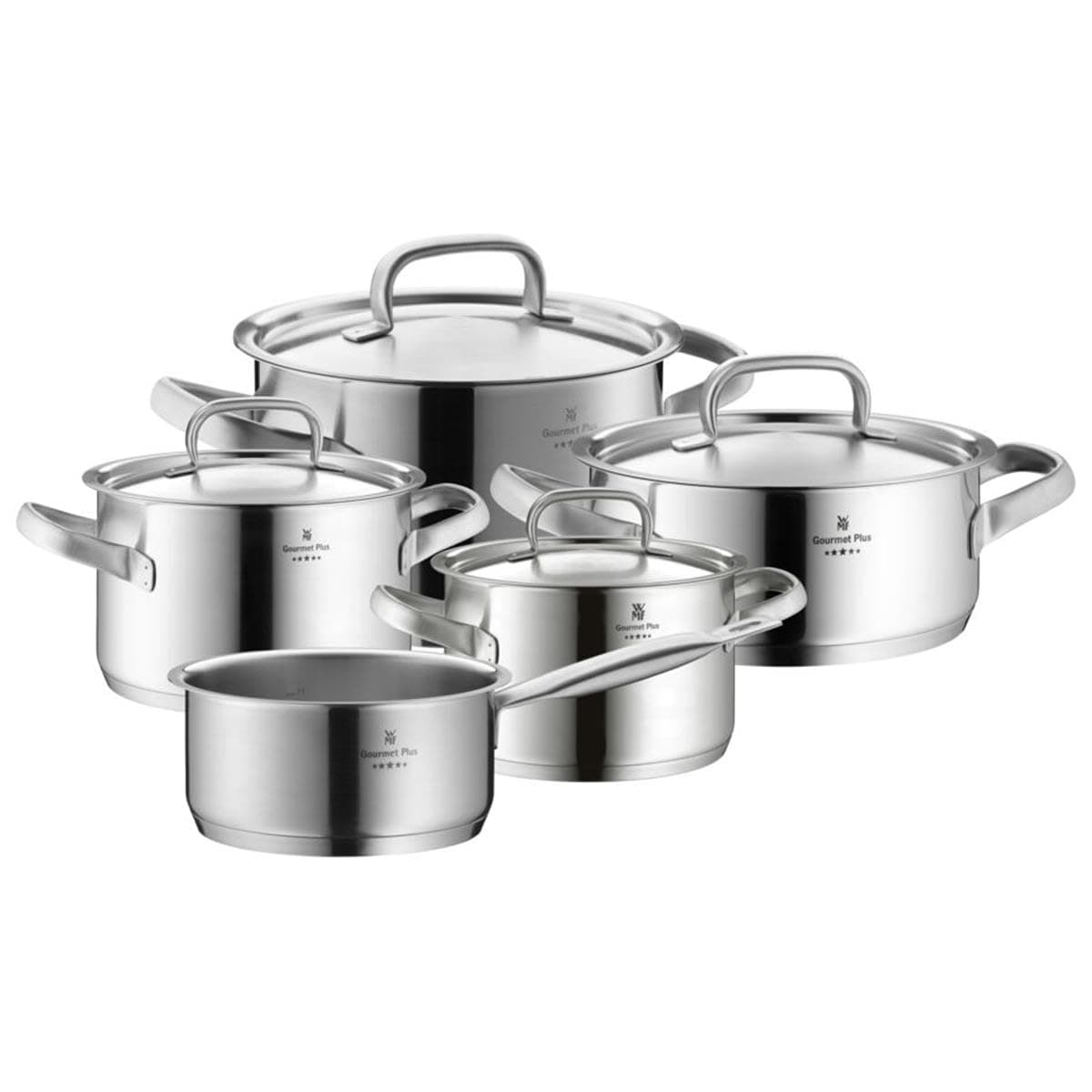 720056030 Gourmet Plus Steam Vent Hollow Handles Cromargan Pot Set, Silver, 5-Piece