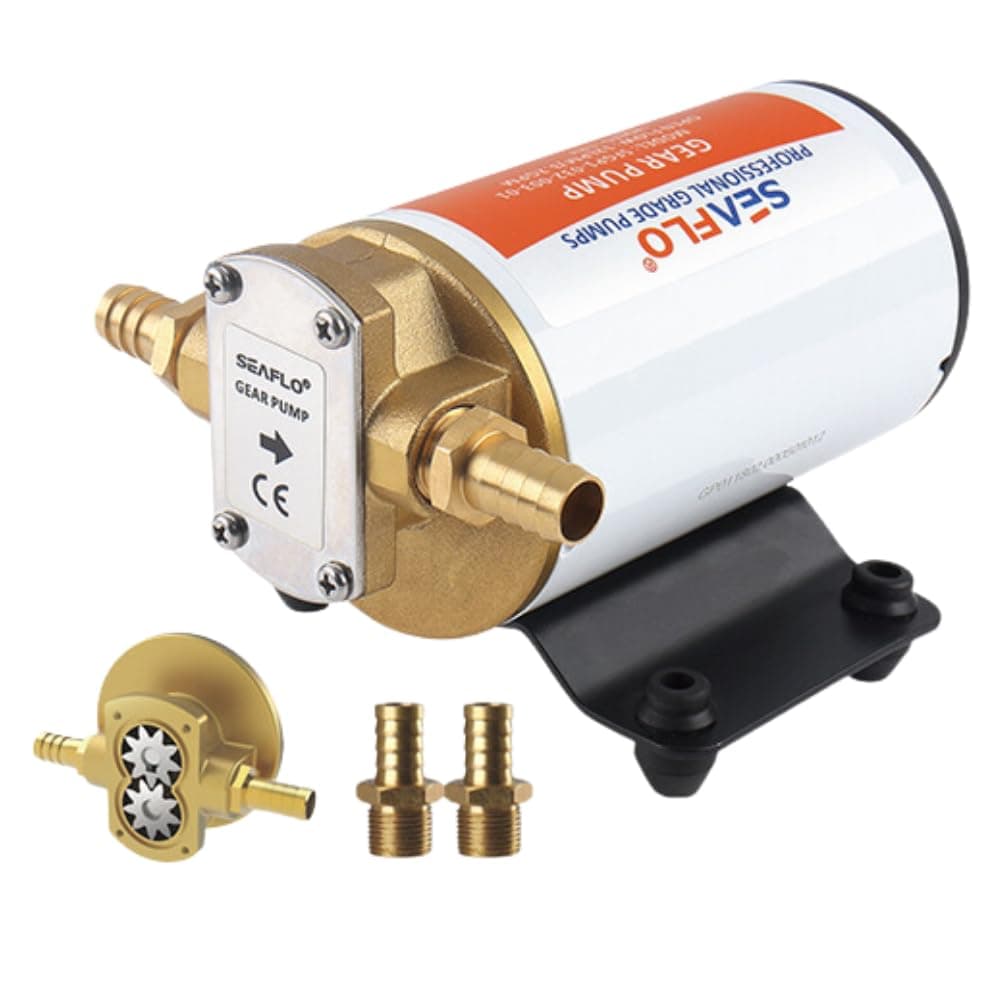 24v Self Priming Impeller Gear Pump 3.2 GPM/ 18.0 LPM for Diesel Lubricants Machinery Fuel Scavenge Oil Transfer