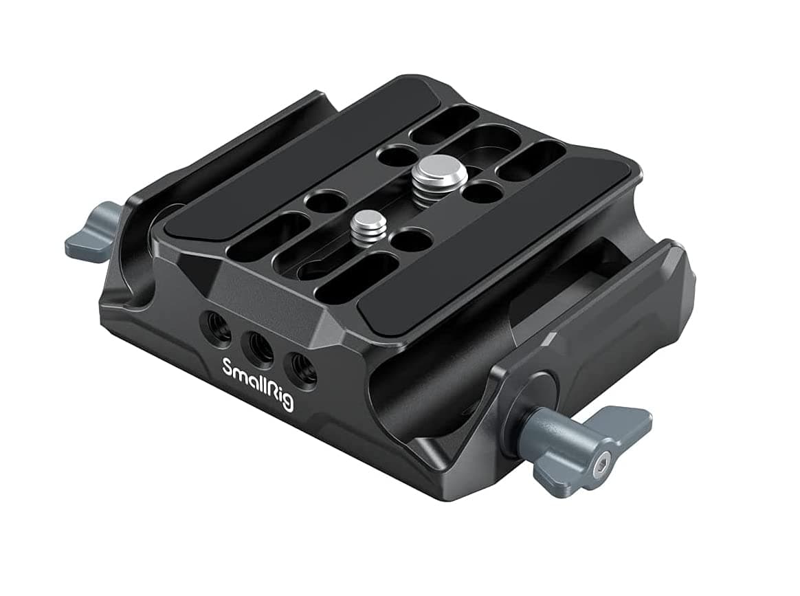 SMALLRIG Universal Camera LWS Baseplate Base Plate with Dual 15mm Rod Clamp - 3357