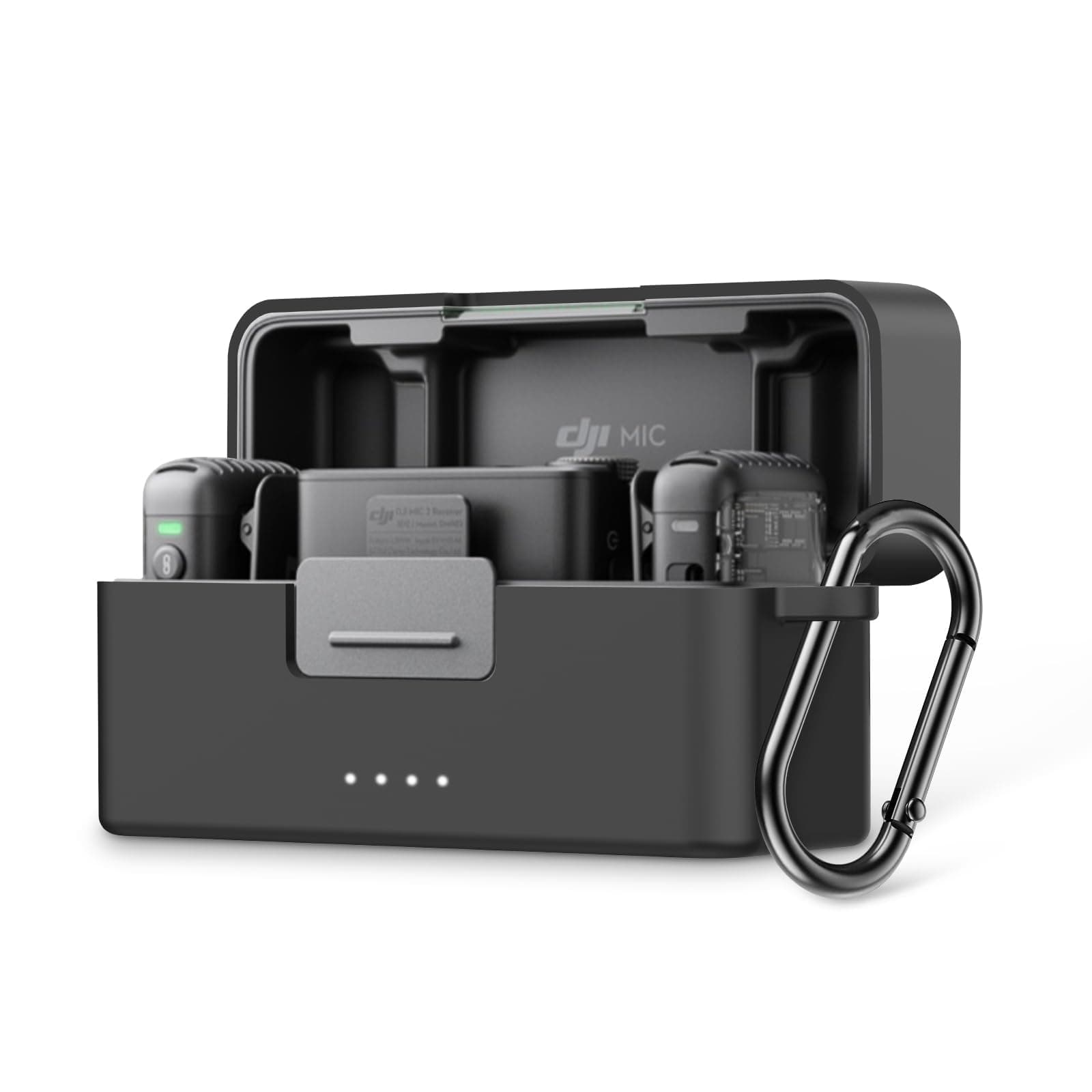 Silicone Case for DJI Mic 2 Wireless Microphone Kit Accessories Charging Case Protective Storage Cover with Keychain for DJI Microphone Traveling Outside Vlogging & Interview
