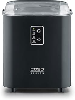 CASO Design IceChef, Compact Ice Cube Maker, Counter-Top Ice Machine For Home and Kitchen, 1L Water Tank, Ice in Just 6 Minutes, 12kg of Ice in 24 Hours, 2 Sizes, Self-Cleaning Ice Cube Maker Machine