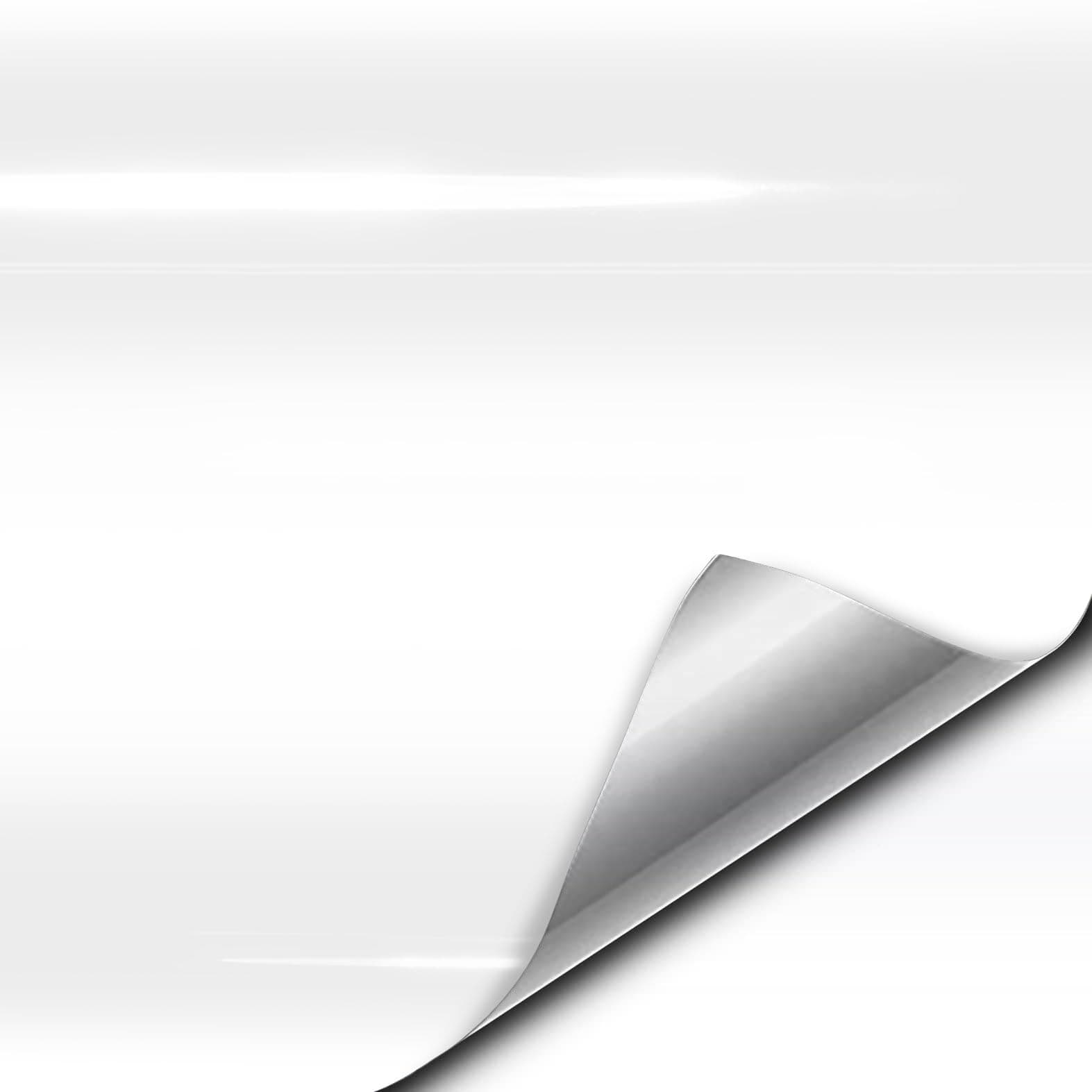 White Gloss Car Wrap Vinyl Roll with Air Release Adhesive (1ft x 5ft)