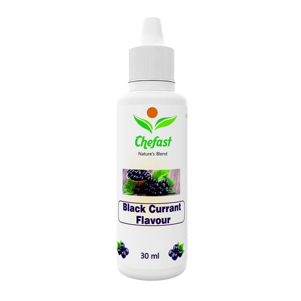 - Chefast Black Currant Flavour Baking Essence for Cake, Milkshakes, Ice-Cream - 30ML ( Use 2-3 Drops Essence for 250 grm Cake)