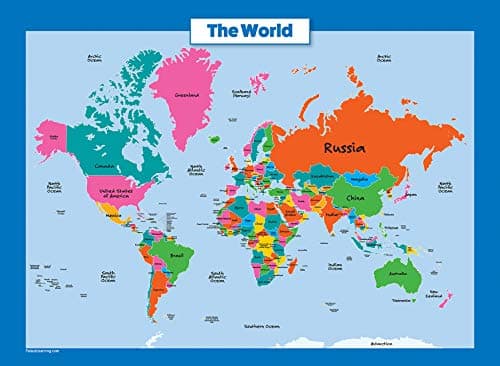 World Map for Kids - LAMINATED - Wall Chart Map of the World Misc.