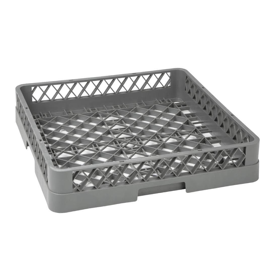 Vogue Open Cup Dishwasher Rack, Grey, Dimensions: 100(H) x500(W) x500(D) mm, Any Commercial Washer Compatible - Check Dimensions, Open Bottom for Quick Drying, Commercial & Home Use, K908