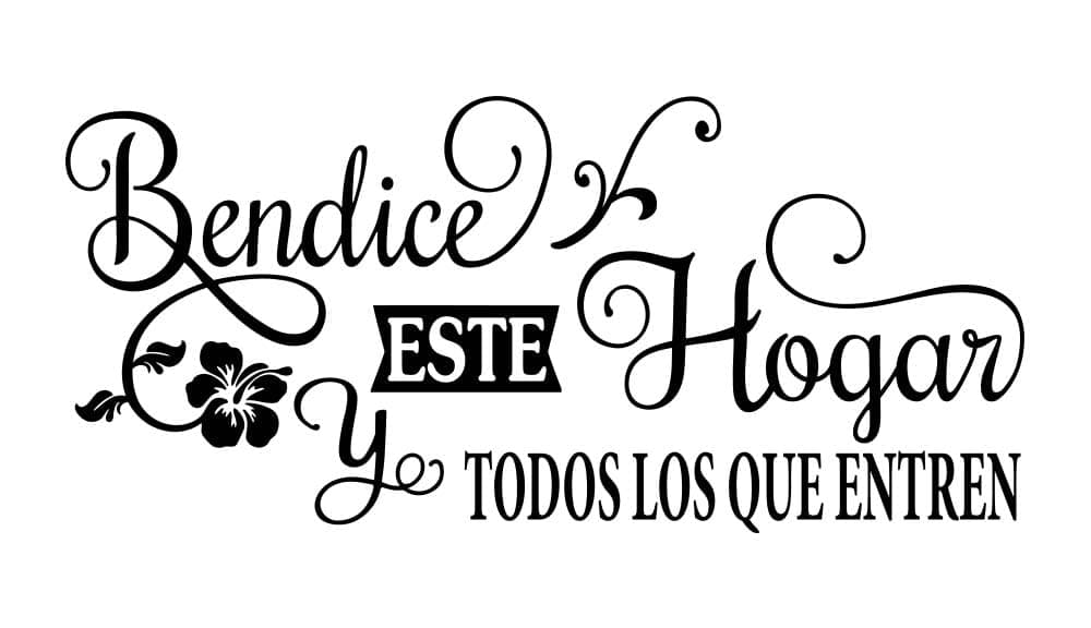 Bendice Este Hogar Bless This Home 22 x 10 Vinyl Wall Decal Muro cita etiqueta Quote Sticker bienvenidas Welcome Home Calligraphy Wall Art Decor Cooking Inspirational Decorative Lettering