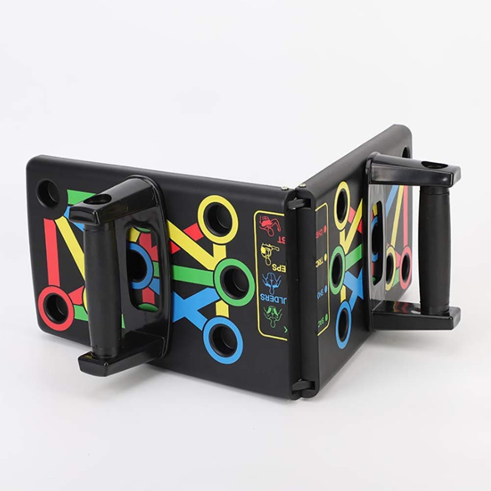 Layla Beauty Store Foldable Push Up Board, Press Push Up Rack Bracket Board with Handle for Gym Home Fitness Exercise Training, Workout Exercise Stands System,Black