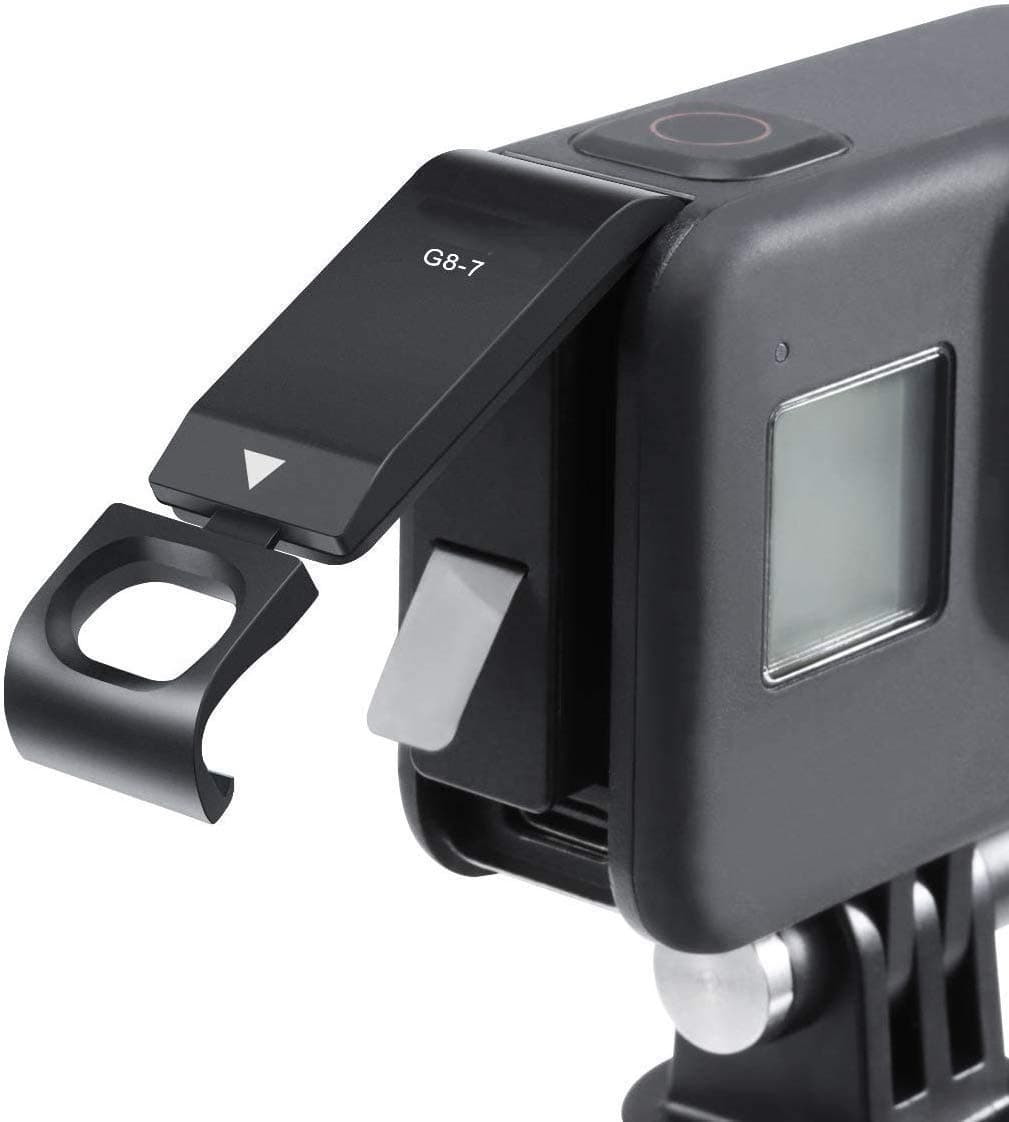 G8-7 Battery Cover Removable Type-C Charging Port Adapter Aluminum Alloy for GoPro Hero Black 8 - Protective Type C Charging Port (Small)