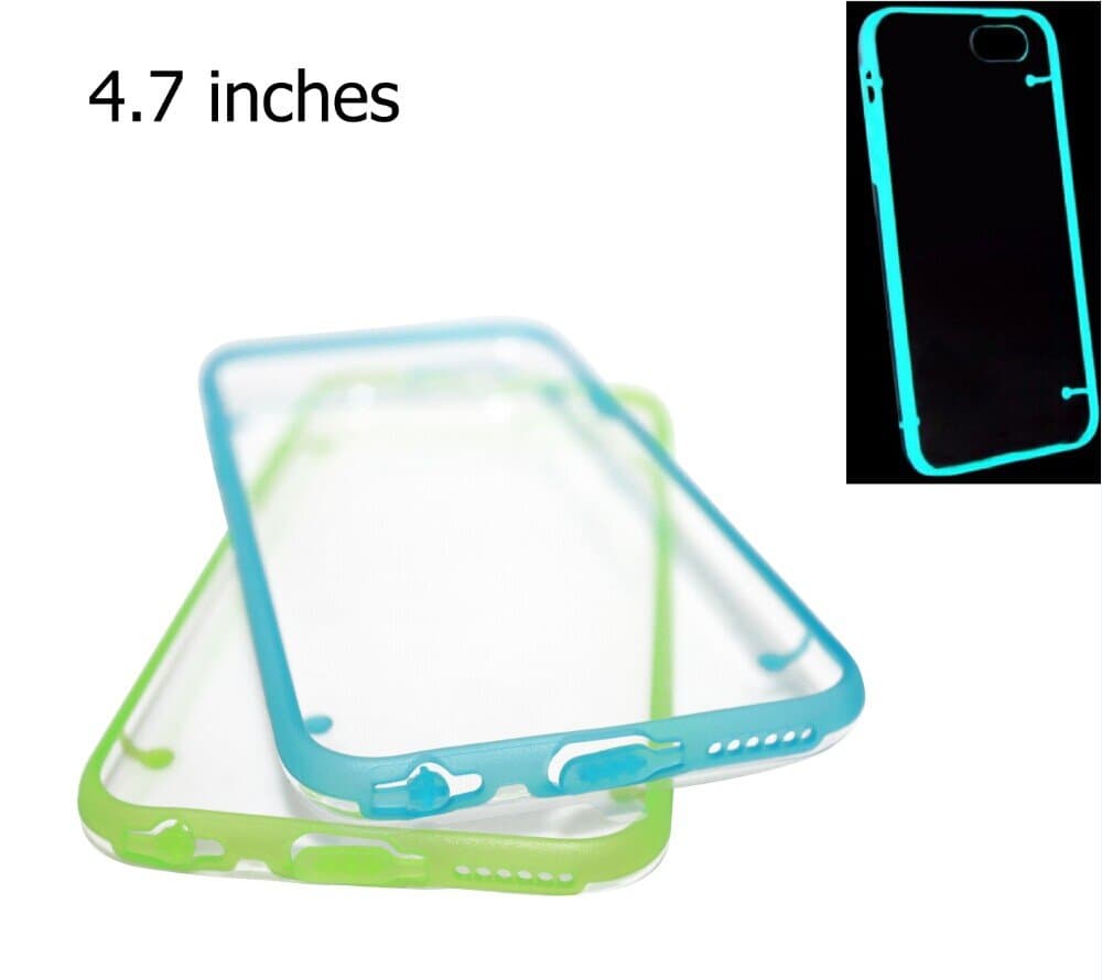 Luminous Glow in the Dark Cover Case for iPhone 4 4S 5 5S 5C 6 Plus Samsung Galaxy S5 i9600 (for iPhone 6 4.7" Set of 2: Blue + Green)