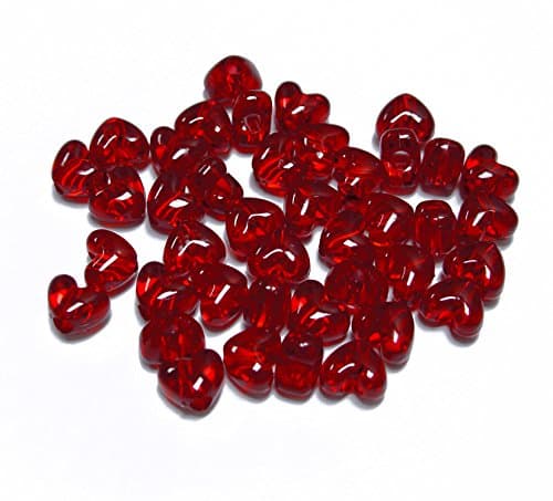JOLLY STORE Crafts Ruby Red Color Heart Shaped Pony Beads Made in USA