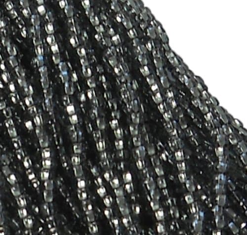 Czech 11/0 Glass Seed Beads (4)(6 String Hanks) Which is 24 18 Strands Preciosa Jablonex (Silver Lined Black Diamond)