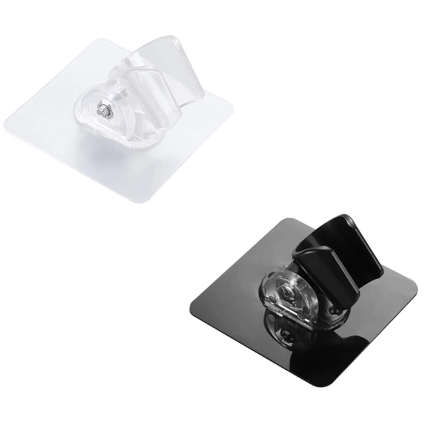 SEMITO Self Adhesive Shower Head Holder Adjustable Bathroom Wall Mount Bracket Self-adhesive Handheld Drill-free Showerhead Rack Punch-free Chrome (White, 3)