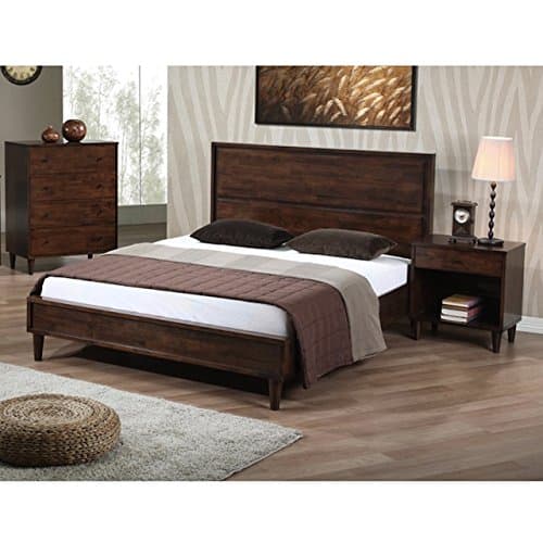 Vilas Modern Brown Queen-Size Wood Bed