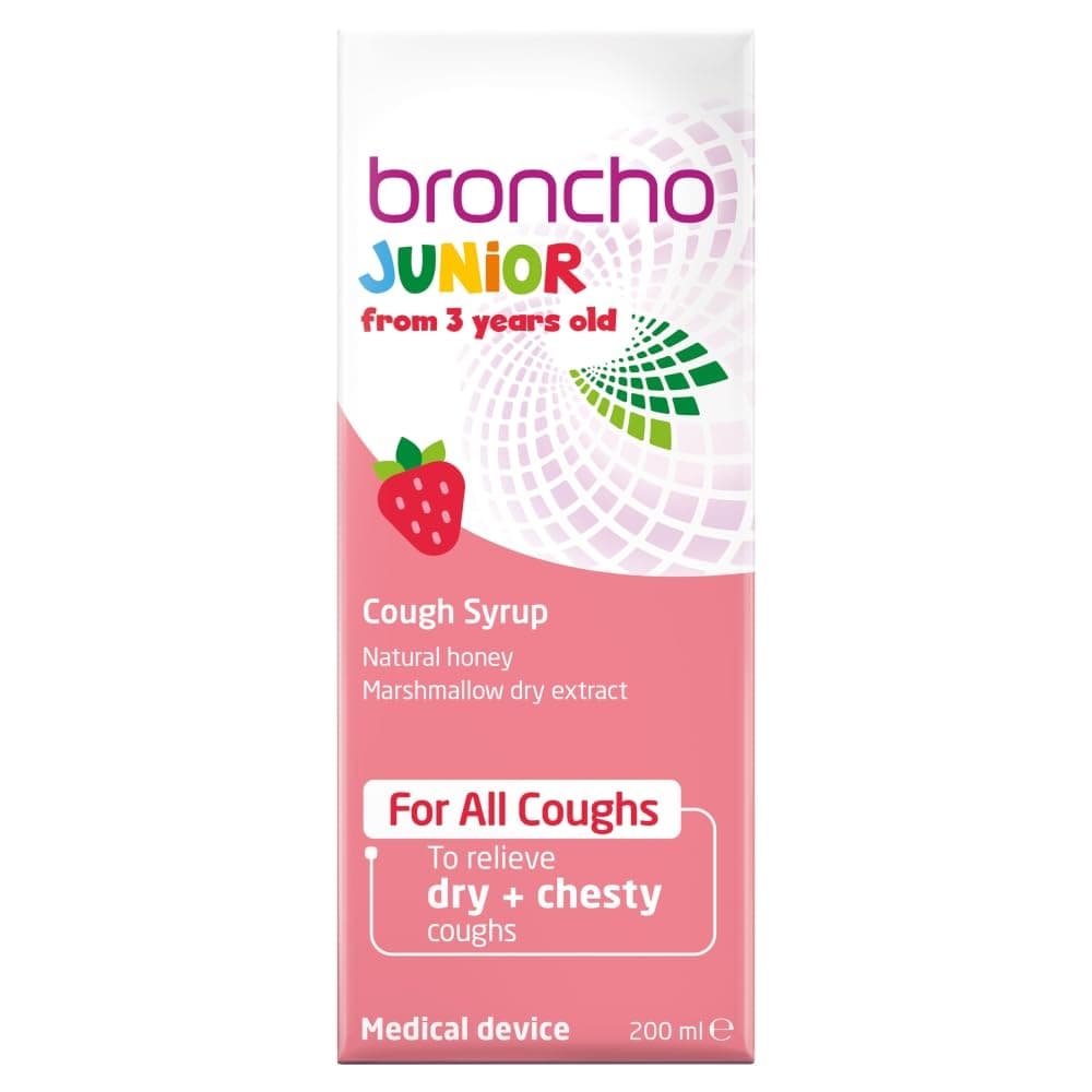 Junior Cough Syrup (200ml - 3 to 11 Years) - Cough Medicine For Children - Non Drowsy Cough Syrup for Kids - For Throat Mucus & Relief from Dry & Chesty Coughs - Alcohol Free