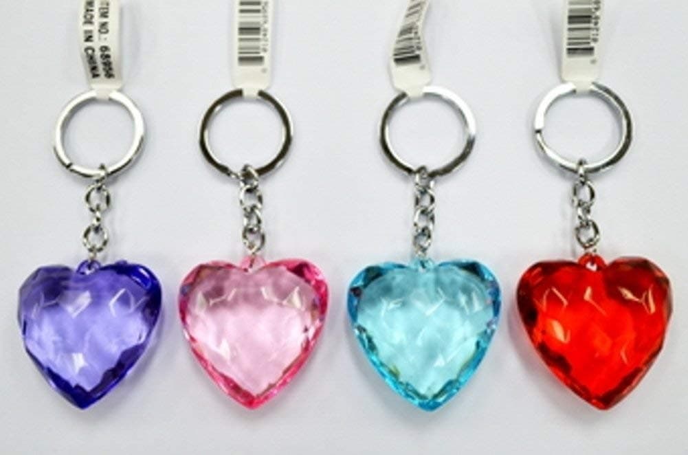 One Keychain Crystal Heart (Color May Vary)