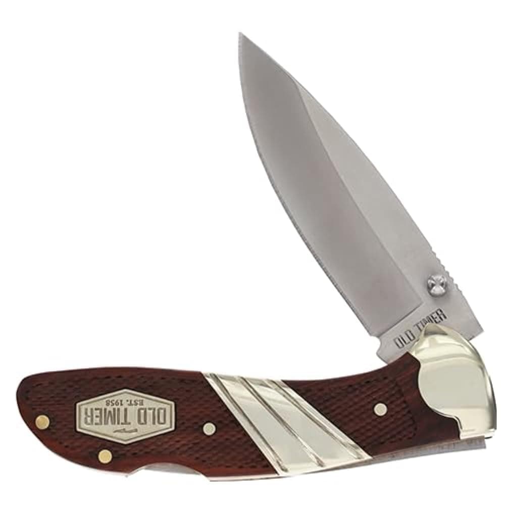 31OT Medium Lockback 6.5in High Carbon S.S. Folding Pocket Knife with 2.9in Drop Point Blade and Wood Handle for Hunting, Whittling, Carving, Camping, EDC, and Outdoors
