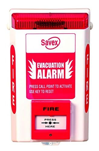 Construction Site Fire Alarm, Battery Operated, Call Point Activation, 95dB Siren, Ideal For Noisy Environments