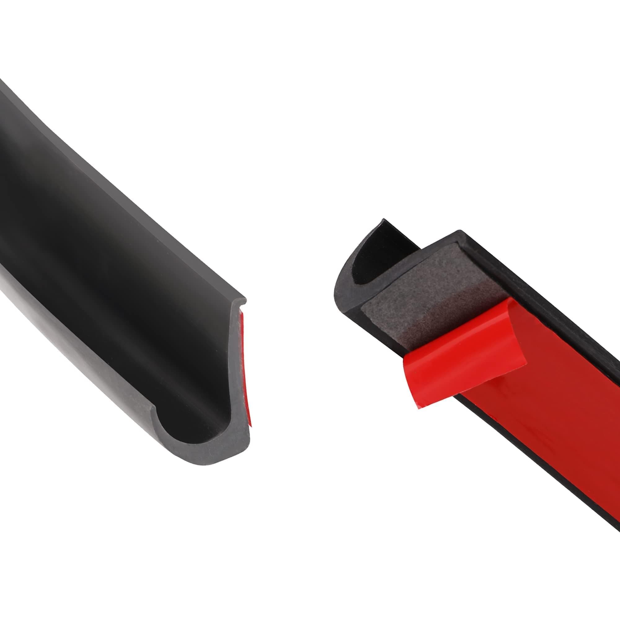 MKING RV Rain Gutter Diverter with Adhesive Backing 40FT Black- 1/2 Inch TPE Material Door Rain Drip Guard - Outdoor RV Accessories for Efficient Rainwater Diversion