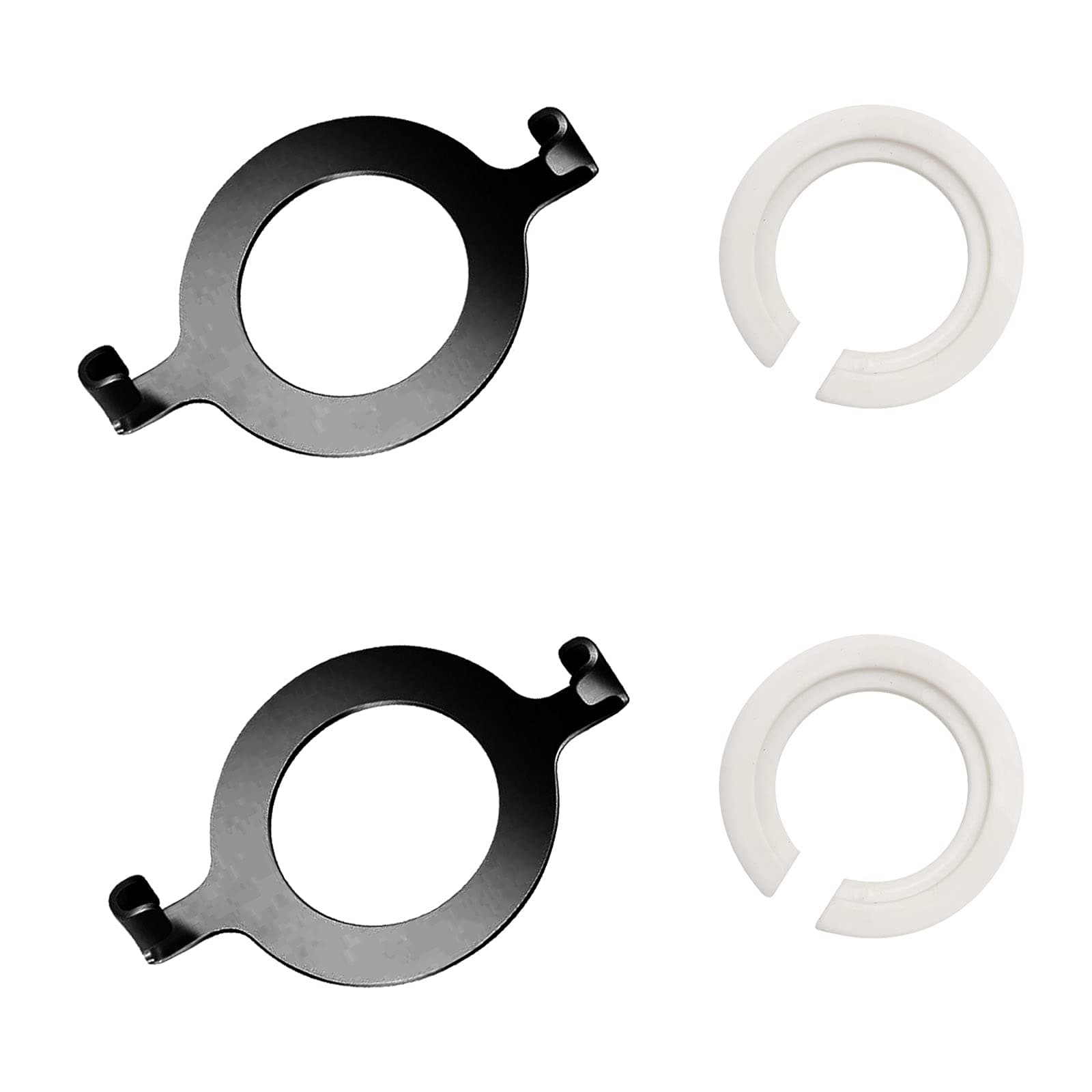 ECUDIS 2 Pcs Uno Lamp Harp Saddle Adapter Converter for E27 Sockets 1.65 Inch and 2 Pcs Uno Lamp Shade Reducing Rings E27 to E14 Adapter, Black