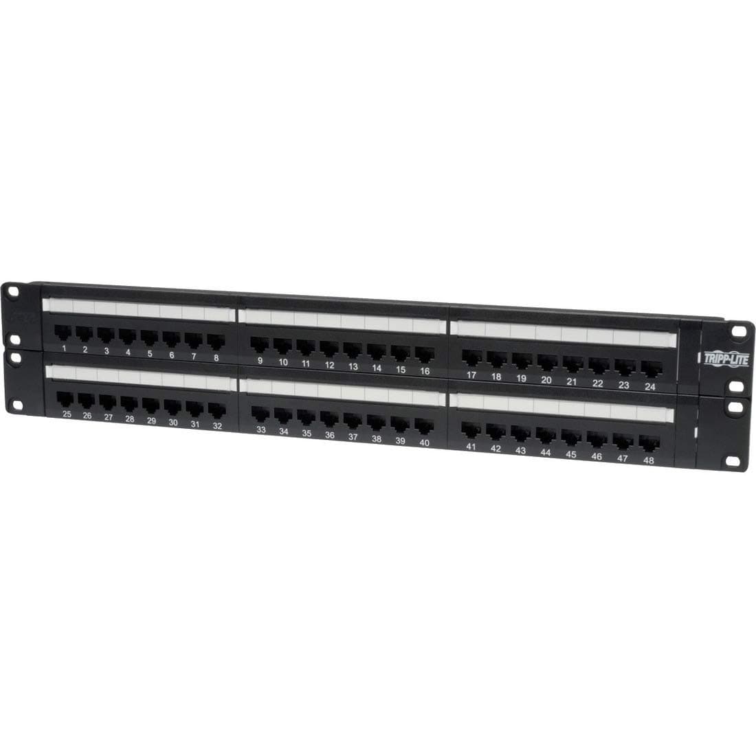 Tripp Lite 48-Port 2U Rackmount Cat6 110 Patch Panel, 110 Punchdown Termination, Color Coded EIA/TIA 568A & 568B Back Label, RJ45 Ethernet, Lifetime Limited Warranty (N252-048)