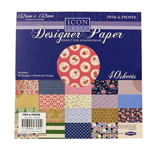 Icon Craft, Designer Paper - Prim and Proper, 20 Designs, 2 Sheets per Design, Size 152mm Square
