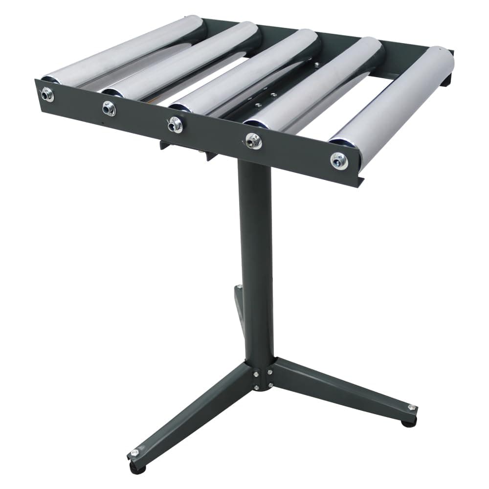PreAsion 5-Roll Adjustable Height Conveyor Stand - 250 lbs Capacity, 23.9"-41.6" Height Range, Chrome-Plated Rollers for Heavy-Duty Material Handling