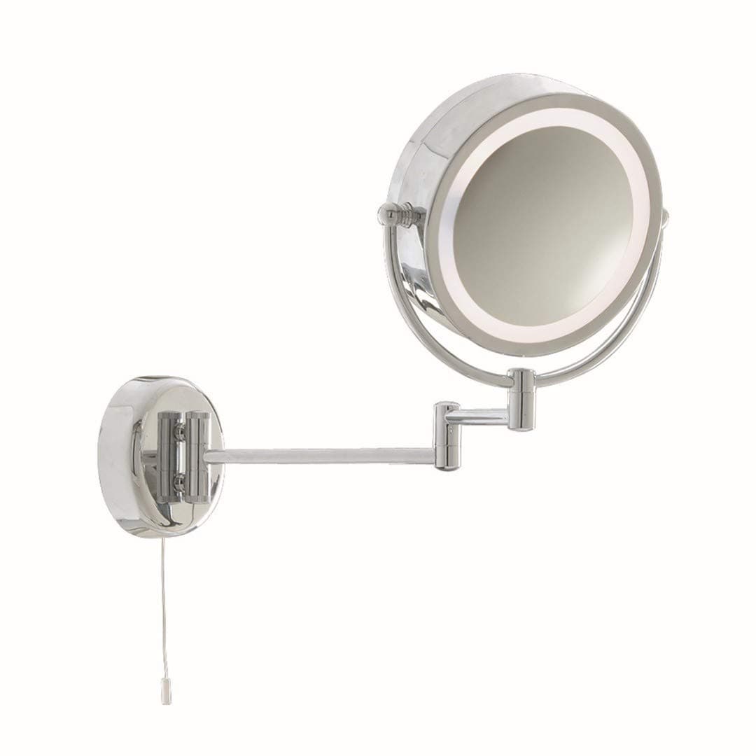 Bathroom Magnifying Mirror Wall Light, Chrome Finish, 11824