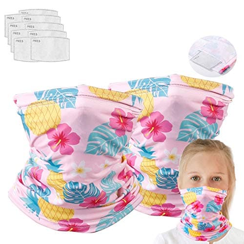 2 Neck Gaiter with 10 Pcs Mask Filters