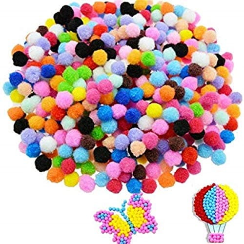 2000 PCS Assorted Pom Poms Arts and Crafts Pom Pom Balls for Hobby Supplies and DIY Creative Crafts Decorations