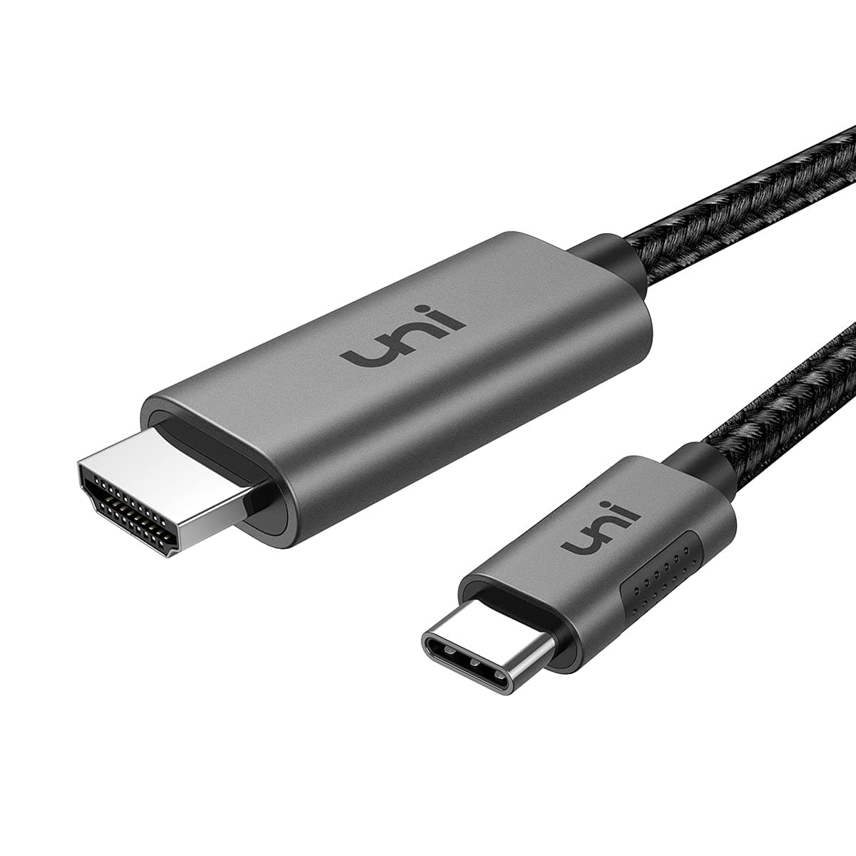 uni USB C to HDMI Cable for Home Office 6ft (4K@60Hz), USB Type C to HDMI Cable, Thunderbolt 4/3 Compatible with iPhone 15 Pro/Max, MacBook Pro/Air 2023, iPad Pro, Surface Book 2, Galaxy S24