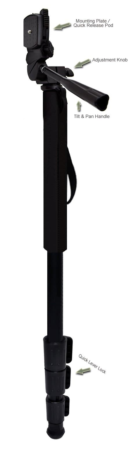 Professional Black 72" Monopod/Unipod (Quick Release) for Sigma 17-70mm f/2.8-4 DC Macro OS HSM