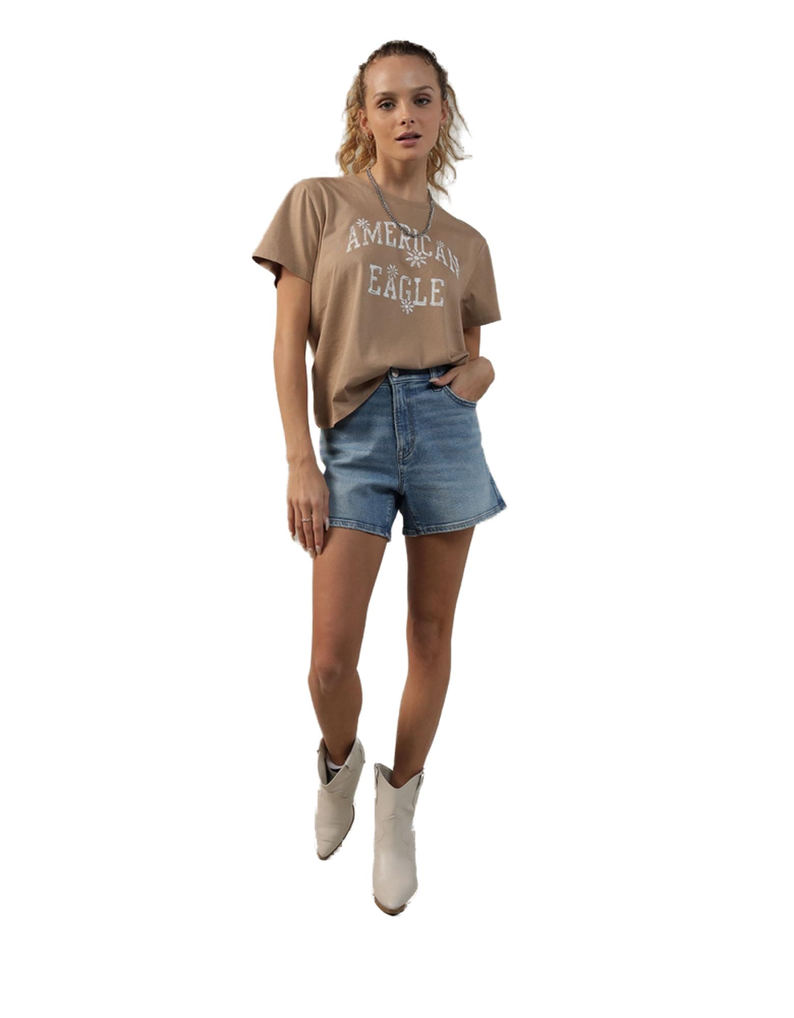 American EagleWomen Graphic Tee S Peach