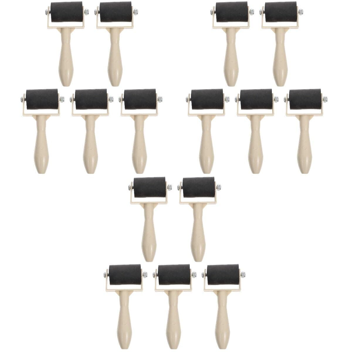 MAGICLULU Relief Printing Brayers 15Pcs Rubber Printmaking Roller Plastic Brayer Rollers Printmaking Brayer Brush Versatile Rubber Rollers for Crafting Art DIY