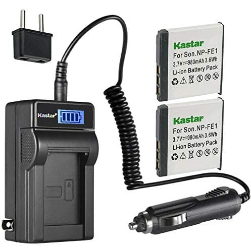 Kastar 2-Pack NP-FE1 Battery and LCD AC Charger Compatible with Sony NP-FE1 Battery, Sony BC-CS3 Charger, Sony Cyber-Shot DSC-T7, Cyber-Shot DSC-T7/B, Cyber-Shot DSC-T7/S Digital Cameras