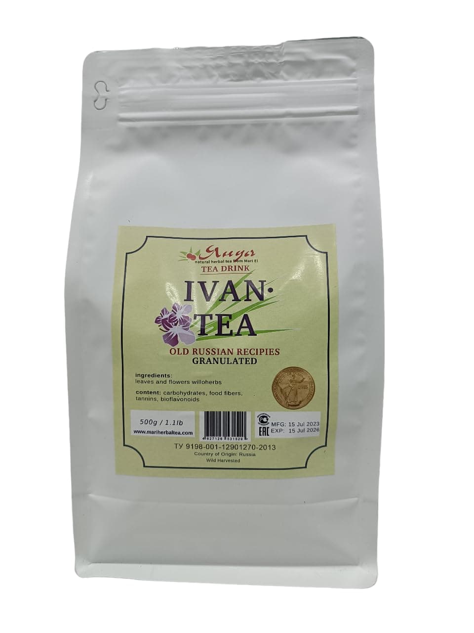 Fermented Ivan Tea 17.6oz/500g, Ivan Chai Natural, Herbal