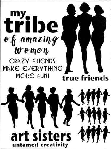 9"x12" Finding Your Tribe Stencil by Carolyn Dube
