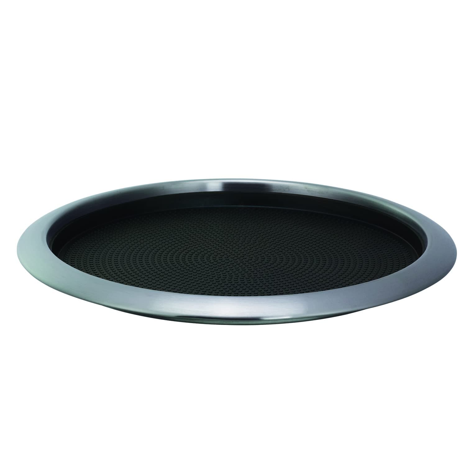 Service Ideas TR1412RI Tray with Removable Insert, 12" Round, Stainless Steel, Brushed