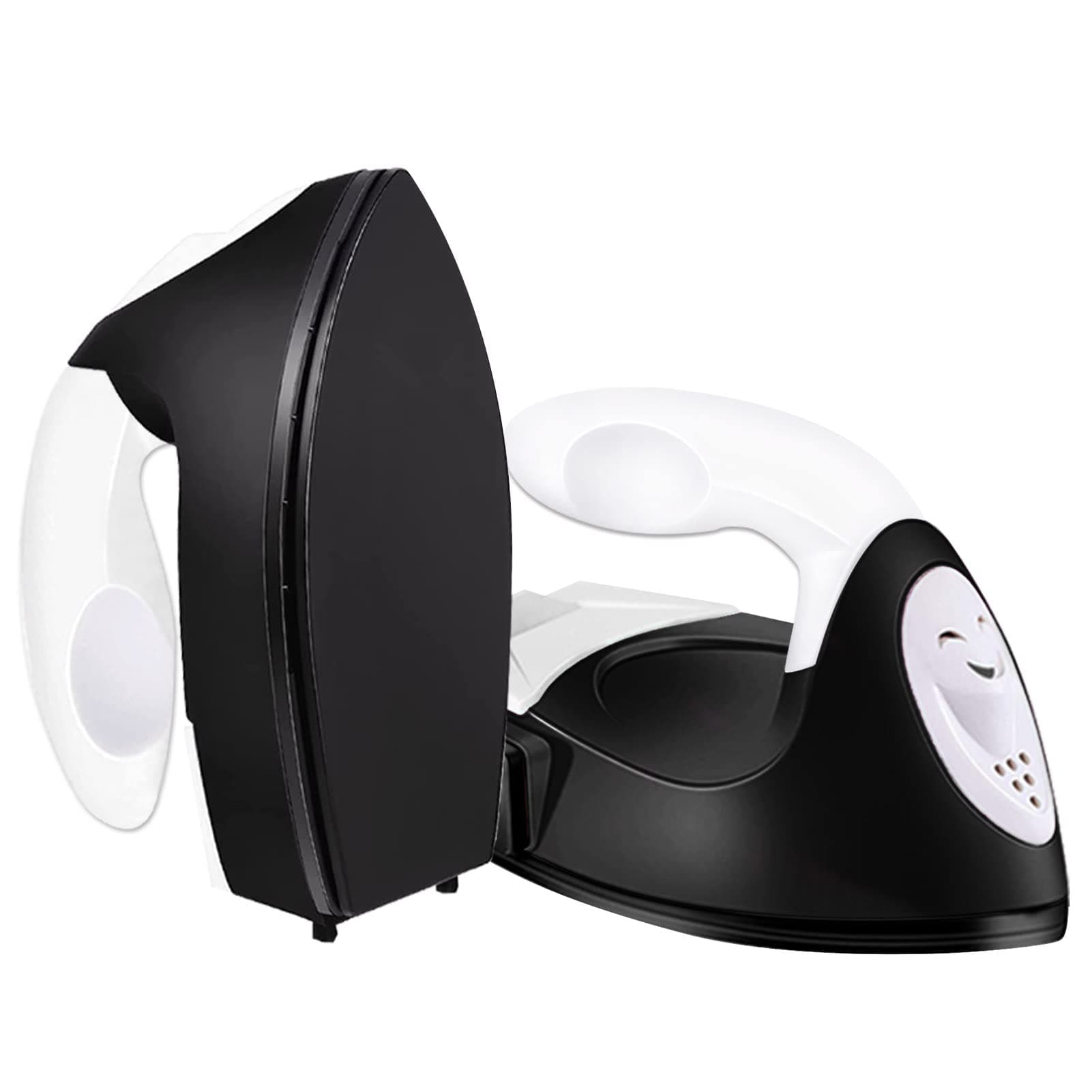 Mini Heat Press Small Iron Portable Heat Press Machine Mini Craft Iron with Charging Base Accessories for DIY T-Shirts, Shoes, Bag and Hats Heat Transfer Vinyl Projects (Black)