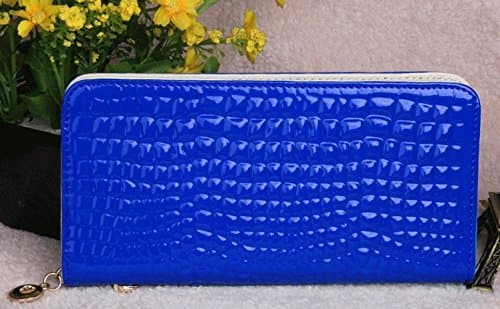 Itemship Woman Wallets Stone Pattern Hard Organ Page Long Paragraph Large Capacity Woman Purses (RoyalBlue)