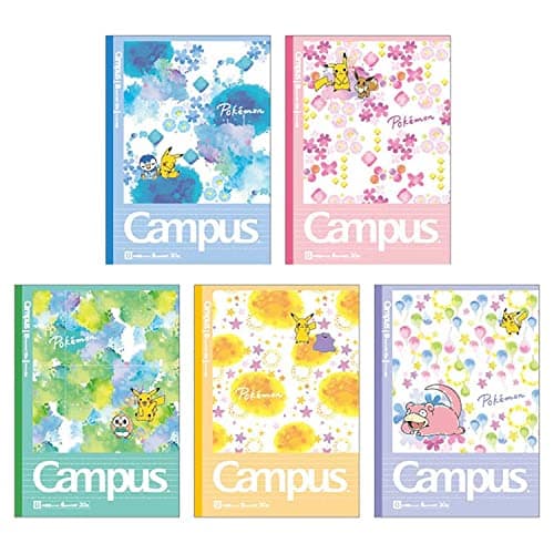 Showa Notebook, Pokemon Notebook, Campus Notebook, Dotted Ruled, B Ruled, Pack of 5, 119729004