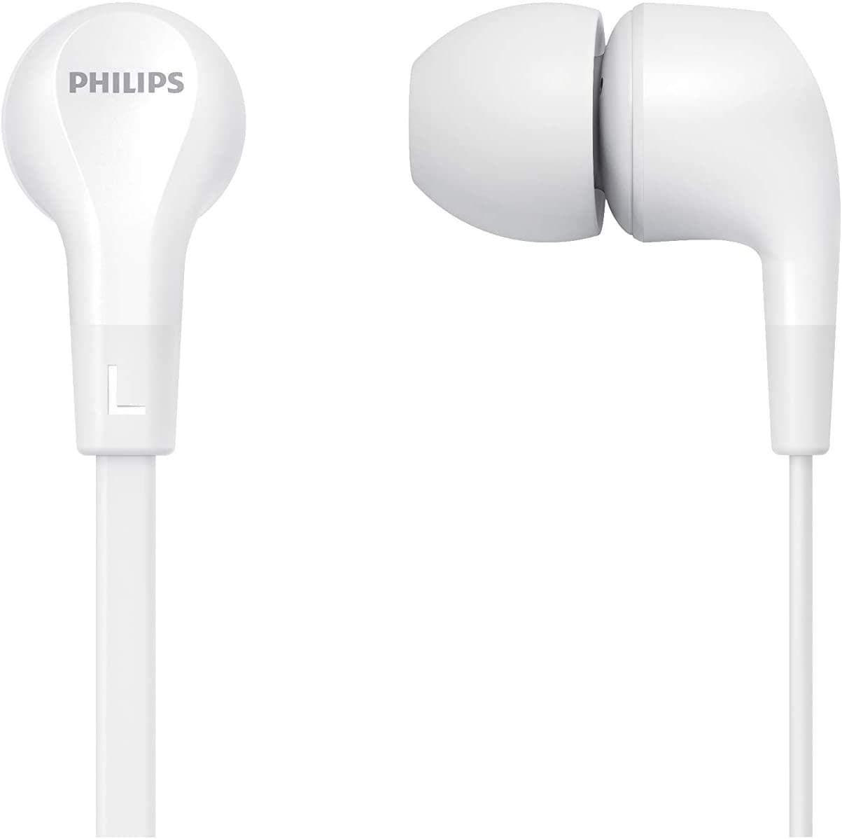 In-Ear Headphones E1105WT/00 With In-Line Remote Control (8.6-Mm Neodymium Drivers, Powerful Bass, Clear Sound, Comfortable Fit) White