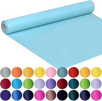 SMART&CASUAL 17.8" x 760" (63') Light Blue Kraft Craft Paper Roll for Gift Wrapping Bulletin Board Bouquet Flower Kids Art Packing Parcel Table Covering 80GSM 55LB (Light Blue, 17.8" x 63')